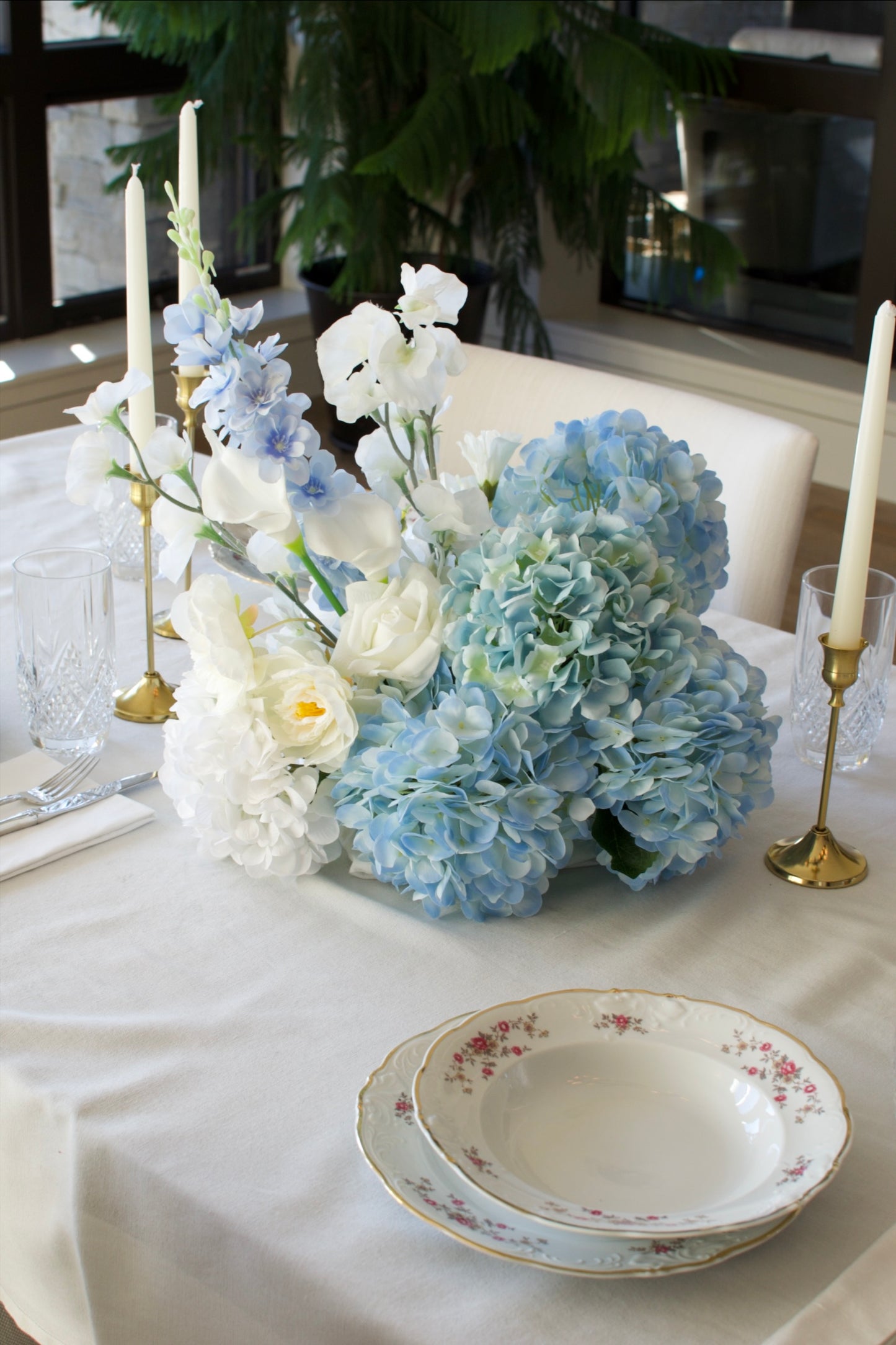 Blue and White Centerpiece