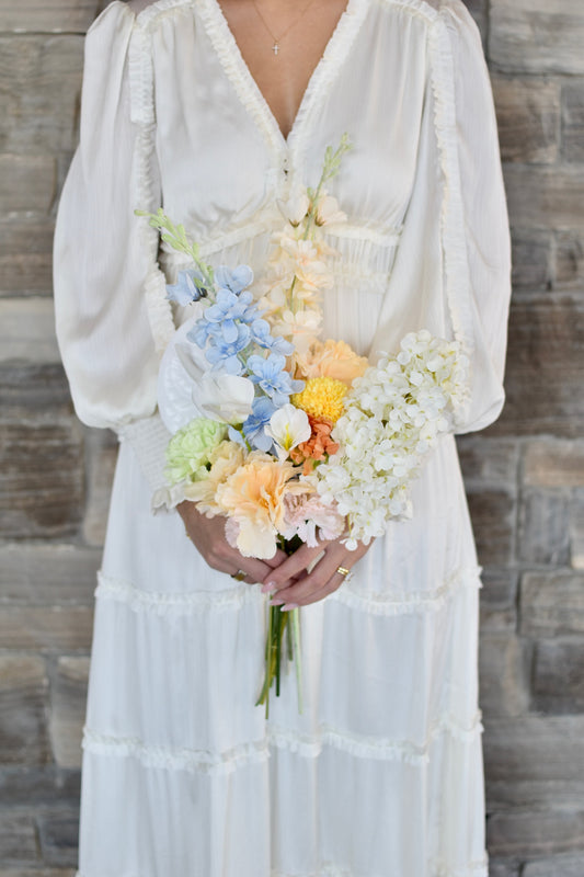 Orange and Blue Bridal Bouquet