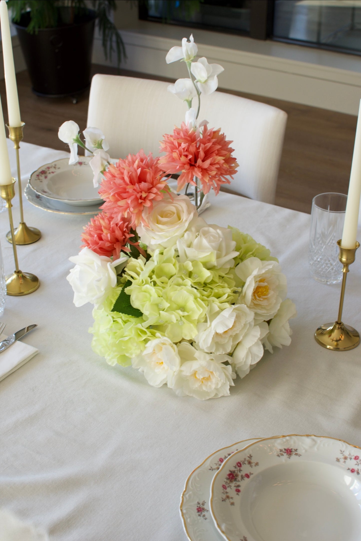 Green and Pink Centerpiece