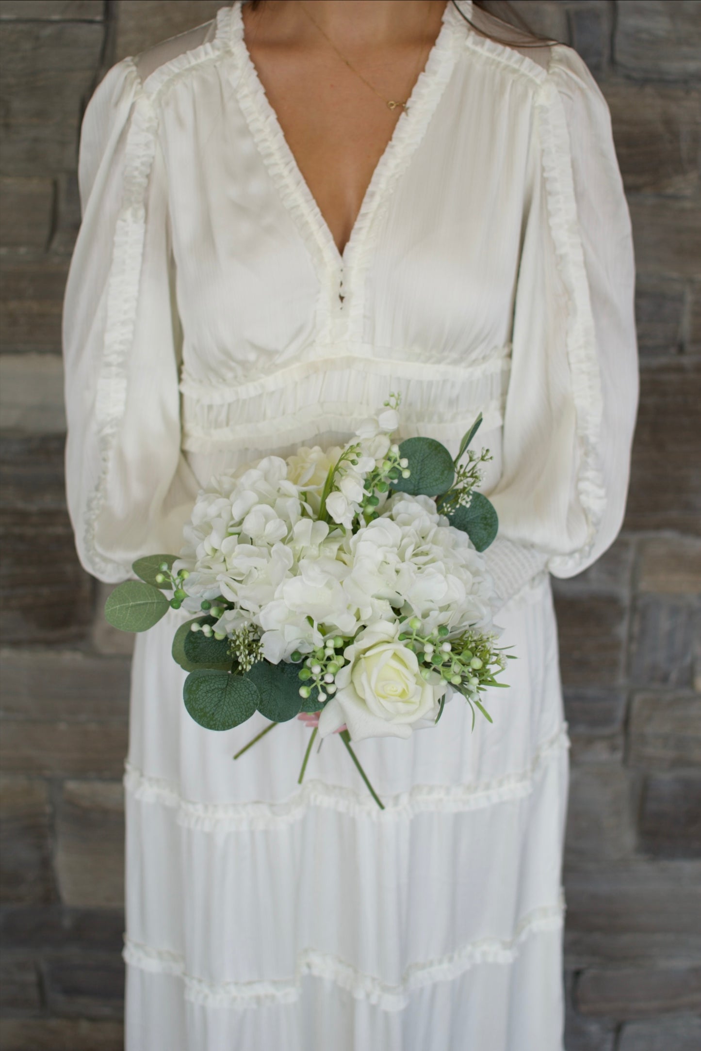 White Round Bridal Bouquet