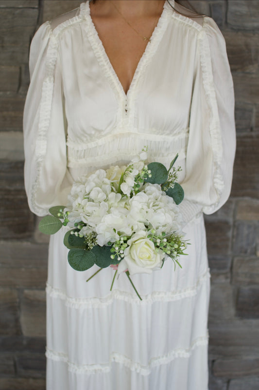 White Round Bridal Bouquet